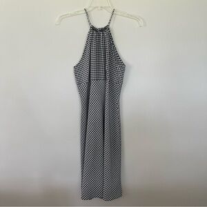New York & Company Black and White Houndstooth Racerback Spaghetti Strap Dress